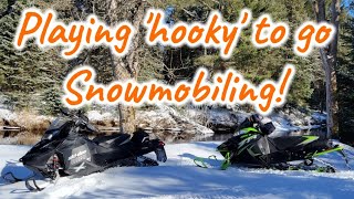 Playing quothookyquot to go snowmobiling on the trails in Cloyne Bancroft McArthur Mills [upl. by Aennaej]