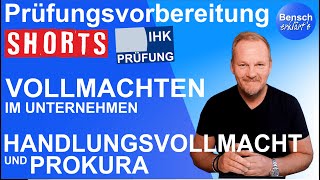 Prüfungsvorbereitung Vollmachten  Handlungsvollmacht und Prokura [upl. by Saucy]