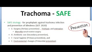 Ophthalmology 076 f Trachoma Management Treatment Prevention SAFE Strategy National Prophylaxis GET [upl. by How]