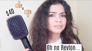 TESTING REVLON ONE STEP HAIR DRYER AND STYLER ON CURLY HAIR  HONEST REVIEW SURPRISE GIVEAWAY [upl. by Geer]