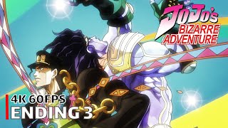 JoJos Bizarre Adventure  Ending 3 4K 60FPS  Creditless  CC [upl. by Gunas]