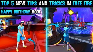 TOP 5 NEW TRICKS IN FREE FIRE  GUN IN HAPPY BIRTHDAY FREE FIRE MODE  FREE FIRE TIPS AND TRICKS [upl. by Femi]