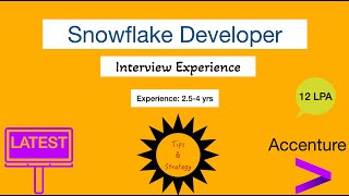 Interview Experience For Snowflake Data Engineer  Accenture2023  Explore with Shashank [upl. by Eladroc]