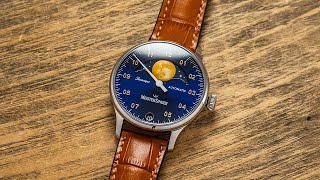 A Moonphase with One Hand  The Meistersinger Lunascope Sunburst Blue [upl. by Adnohsel88]