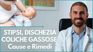 STIPSI DISCHEZIA e COLICHE GASSOSE del NEONATO Cause Rimedi e Massaggio alla Pancia [upl. by Wayolle]