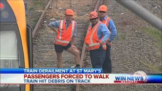 Nine News Sydney  CityRail Western Line train derailment 2982012 [upl. by Det]