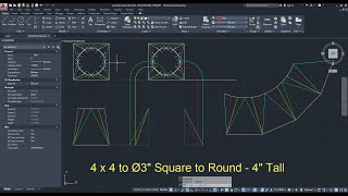 Square to Round Layout  Triangulation AutoCAD [upl. by Eahs]