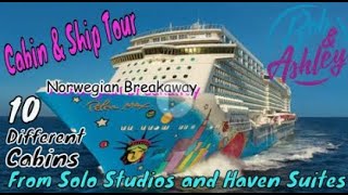 Norwegian Breakaway Cabin amp Ship Tour We Tour 10 Different Cabins from Studios to Haven Suites [upl. by Ahseile894]