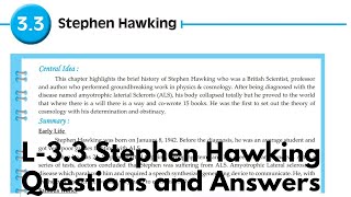 Stephen Hawking class 10th  Chapter 33 Questions and Answers English Master key digest [upl. by Erdnaet]