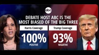 ABC World News Tonight coverage 100 positive for Harris 93 negative for Trump report says [upl. by Lolita]