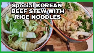 HOW TO COOK SPECIAL KOREAN BEEF STEW WITH RICE STICK NOODLES  The NUGENTs shorts [upl. by Heath]