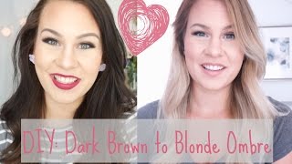 DIY Dark Brown to Blonde OmbreBalayage at Home [upl. by Annalee]