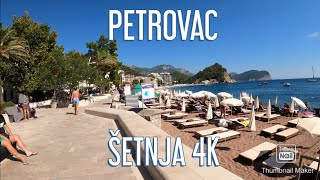 Petrovac na moru šetnja kroz mesto 4K [upl. by Aetnuahs]