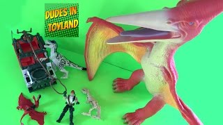 Dinosaurs toys by Animal Planet  GIANT Pterodactyl amp Velociraptor [upl. by Kerin208]