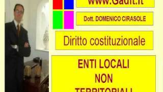 VIDEO LEZIONE DIRITTO COSTITUZIONALE ENTI LOCALI NON TERRITORIALI [upl. by Nytsirhc43]