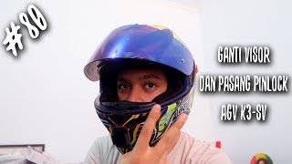 80 Pasang Visor Iridium Blue dan Pinlock  AGV K3SV [upl. by Nickolai]