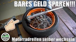 GÜNSTIG MOTORRADREIFEN SELBER WECHSELN [upl. by Yelkcub933]