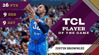 Justin Brownlee 26 PTS  TCL Player Of The Game  LAT vs PHI  FIBA OQT 2024 Latvia [upl. by Ahsinut]