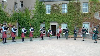 Combined Pipe Bands playing Balmoral set outside Crathes Castle for their 700 year celebrations [upl. by Cardinal]