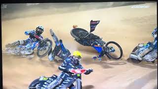 Madsen Holder Crash SGP Latvia Riga Heat 18 [upl. by Thetos190]