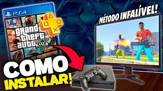 Como INSTALAR o GTA 5 da PSN PLUS no PS4 [upl. by Damalas]