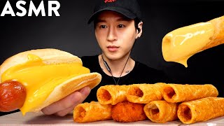 ASMR CHEESY SPICY HOT DOG amp TACQUITOS MUKBANG No Talking EATING SOUNDS  Zach Choi ASMR [upl. by Joya781]