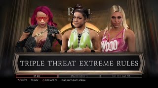 WWE 2K17 PS3  Bayley VS Sasha Banks VS Charlotte  Triple Threat Extreme Rules [upl. by Iat]