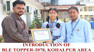 BLE GRADE 8 TOPPER2078 KOHALPUR MUNICIPALITY  Ms Simran Thapa [upl. by Evatsug]