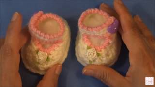 Zapatitos para bebes de 03 mesesNewborn baby crochet shoes [upl. by Yaf459]