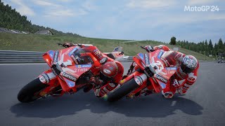 ENEA BASTIANINI VS BAGNAIA  75 TH MOTOGP LIVERY  MOTOGP AUSTRIA  MOTOGP 24 GAMEPLAY REPLAY [upl. by Pickering919]