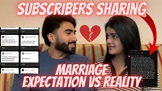 Marriage Expectations vs Reality 💔😭 Subscribers Sharing their Expectations 😳 [upl. by Madi]