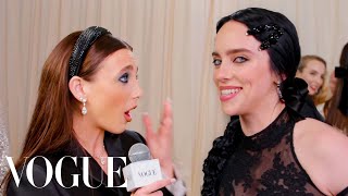 Billie Eilish Explores Layers and Textures at Met Gala  Met Gala 2023 With Emma Chamberlain  Vogue [upl. by Dnyletak]