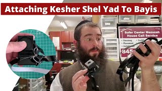 Ashkenaz How to Attach the Kesher Shel Yad  Hand Knot to the Tefillin Bayis  box with gid [upl. by Lepine88]