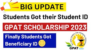 Finally Students Got their Student ID  GPAT Scholarship 2023 Big Update  GPAT Stipend 2023 [upl. by Nylra]