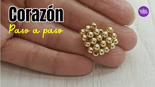 💜Dije de corazón con balines cuentasabalorioscristales👉 TUTORIAL [upl. by Dorej]