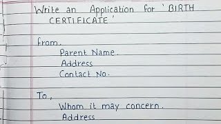 Write an application for birth certificate  Write an application to get birth certificate offline [upl. by Manly]