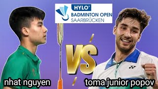 toma junior popov fra vs nhat nguyen irl  qf  ms  hylo badminton open 2024 [upl. by Petronia]