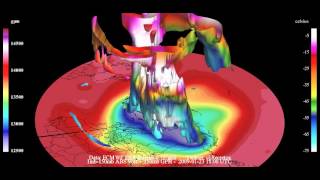 3D animation  2009 SSW Sudden Stratospheric Warming event  Twitter Recretos [upl. by Haggi]