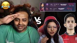 Binks Reviewed Ankkita amp Hellffs Valorant Career Results EPIC ENDING 😂 [upl. by Yur514]