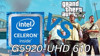 G5900 G5920 Intel Celeron 35GHz  UHD 610 VS GTA5  Game Benchmark [upl. by Carmena]