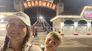 Santa Cruz Beach Boardwalk with rides [upl. by Cathryn]