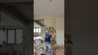 Hammer Time Demolishing Wall Like a Boss hammer demolish shorts Mechanic Alice [upl. by Gney190]