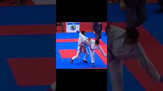 🤯Amazing Headshot 🥋 Ushiro Ura mawashi Geri ipponshorts karate kumite headshot ippon [upl. by Brigg11]