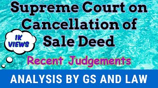 Supreme Court on Cancellation of Sale Deed in Hindi [upl. by Siuqaj993]