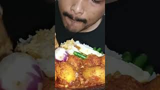 EATING SPICY EGG CURRY  MUKBANG [upl. by Livingston]