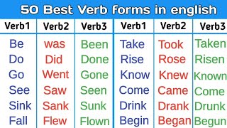 Verb V1 V2 V3 verb forms in english verbs in english grammar [upl. by Iorgo189]