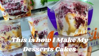 How to make Mini Dessert tub  Dessert cakes  Cake Parfait  Packaging and more [upl. by Oloap]