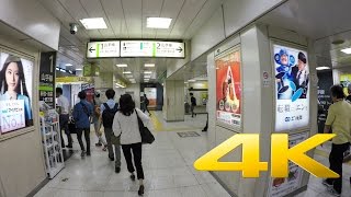 Walking around Shibuya underground station  渋谷駅  4K Ultra HD [upl. by Atilegna]