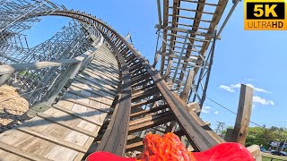 Hades 360 POV 5K Extreme INVERTING WOODEN COASTER Mt Olympus Wisconsin Dells WI [upl. by Skoorb457]