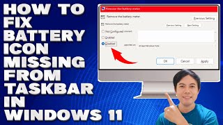 How To Fix Battery Icon Missing From Taskbar in Windows 11 Solution [upl. by Adias29]